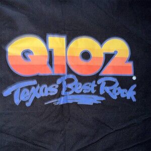 American Retro Apparel T-Shirt Mens L Black KTXQ Q102 Dallas Texas Rock